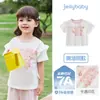 Camiseta para Niñas, Tops Dulces de Verano para Niños, Ropa de Verano con Mangas Volantes para Bebés y Niños Pequeños, Conjunto de Verano para Niñas de 2 a 5 Años, Manga Corta