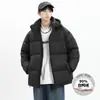 Casaco masculino OEM inverno nova cor combinando com capuz espesso quente pluma de pato branco jaqueta de plumas moda para casais com estampa lo
