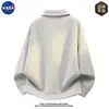 Moletom de duas peças com gola, marca NASA, alta qualidade, estilo vintage, para homens, adequado para primavera e outono, casual, modelagem solta e estiloso