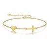 Comercio Exterior Transfronterizo Exquisito Pulsera de Corazón Cruzado con 26 Letras Ajustable Moda Estilo Commuter Elegante y Hermosa Joyería de Mano para Mujeres