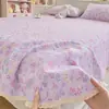 Sábana de Cama de Gasa de Doble Capa Estilo Nube de Cuatro Estaciones con Dibujos, Pieza Única, Estilo Crema, Adecuada para Dormitorios de Estudiantes y Uso Doméstico, a Prueba de Polvo, Adecuada para Dormir Desnudo