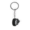 Llavero creativo de dibujos animados para accesorios de coche, llavero de neumático de goma blanda de PVC, bujía, accesorios para llavero, pequeño colgante de motor