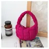Bolsa Feminina 2025 Nova de Nicho Bolsa Nuvem Coreana Dobrada Bolsa de Mão Bolha Casaco Acolchoado de Algodão Bolsa de Mão Bolinho