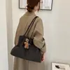 Bolso Cuadros de Lana Simple para Mujer Otoño Invierno Estilo Casual Perezoso Bolso de Hombro Único Bolso Tote de Gran Capacidad para el Trabajo Bolso de Mano
