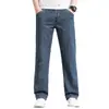 Nuevos Jeans de Otoño 2026 para Hombre, Cintura Media, Pierna Recta Holgada, Tallas Grandes, Pierna Ancha, Algodón Adelgazante y Ligeramente Elástico