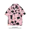 Camisa Floral Retro de Manga Corta con Cuello Cubano para Hombres y Mujeres Holgada Estilo Hawaiano Vacaciones Playa Atractiva Versátil Camisa de Manga Corta