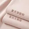 Camiseta Manga Curta Algodão Puro Pesado Estilo Japonês 500g para Mulheres, Gola Redonda Versátil, Ombro Caído, Cor Sólida, Manga Meia-Manga, Camiseta Atacado