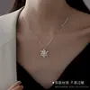 Collar de Copo de Nieve Giratorio para Mujer Plata de Ley 925 Lujo Accesible Nicho Cadena Versátil para Suéter Colgante de Gama Alta Regalo de Navidad