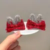 Accesorios para el Cabello con Lazo Rojo para Niñas Corona de Princesa Pasador para el Cabello Lindo para Bebé Niña Pasador para el Cabello Tocado Festivo para Niña
