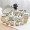 Lujo Ligero Gama Alta Horno Ru Juego de Té Kung Fu para el Hogar Cerámica China Tetera Taza de Té Bandeja de Té Pequeña Regalo