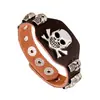 Punk direto da fábrica estilo retrô europeu e americano pulseira punk de couro de vaca pulseira de couro larga joias de Yiwu pulseira de couro genuíno