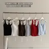 Camiseta Deportiva de Tirantes Estilo Americano Picante para Mujer con Copas Fijas Integradas, Corte Ajustado, Top de Moda para Usar por Dentro y por Fuera