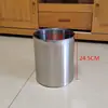 Cubo de Basura Redondo de Doble Capa Sin Tapa de Acero Inoxidable para Habitación de Hotel y Hogar, Creativo, Sencillo, Moderno