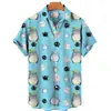 Camisa Nueva Europea y Americana Transfronteriza Pato Amarillo Impresión Digital 3D Casual Hawaiana de Manga Corta con Cuello