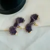 Novos Brincos Torcidos Exquisitos de Lã Colorida Feitos à Mão Design de Nicho de Alta Qualidade Brincos Dopamina para Mulheres
