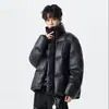 Nueva chaqueta acolchada básica de moda otoño/invierno con relleno del 90% de plumón, cuello alto, unisex, moderna, cálida y resistente al frío, disponible en estilos para parejas para hombre