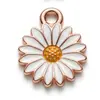 AA-4diy Accesorios de Aleación para Joyería Colgante de Collar con Flor de Goteo de Aceite Simulado Flor de Rosa Flor de Melocotón Colgante Venta al por mayor
