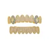 Tendencia de Grill de Ocho Dientes de Amazon Transfronterizo Hip-Hop Halloween Chapado en Oro Diamante Azul Joyería Personalizada para Hombres Grill