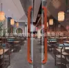 Manija de Puerta de Vidrio Hitea Kfc en Color Madera con Grabado, Manija de Puerta de Madera Maciza para Hotel Habitación Privada Club Casa Venta al por Mayor