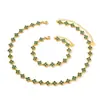 Conjunto de Acessórios de Moda Cruzado com Strass Completo Trevo de Quatro Folhas Colar para Clavícula Pulseira de Aço Inoxidável com Galvanoplastia a Vácuo Venda Direta da Fábrica no Atacado