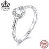 Evelle - Anillo abierto retro de moda transfronteriza de plata de ley s925 con circonita y platino, diseño de estrella y luna, joyería para niña