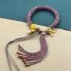 Cuerda de Mano de Xizang Cuerda de Algodón para Frotar la Mano Cuerda de Mano de Colores Pulsera de Estilo Étnico Tejida a Mano Adorno de Xizang Pulsera de Thangka