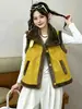 Colete de Camurça com Gola de Lã de Cordeiro Estilo Coreano Feminino Outono Inverno Pele Sintética Integrada Quente Moda Casual Roupa Externa