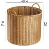 Cesta de Almacenamiento, Cesta para Ropa Sucia, Cesta de Mimbre Tejido para Ropa Sucia con Tapa, Caja Grande de Almacenamiento para Artículos Varios, Cesta Tejida de Plástico
