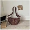 Bolsa vintage de nicho com estampa de leopardo para outono e inverno para mulheres 2025 nova casual versátil marrom moderna para o dia a dia transversal bolsa de bolinho