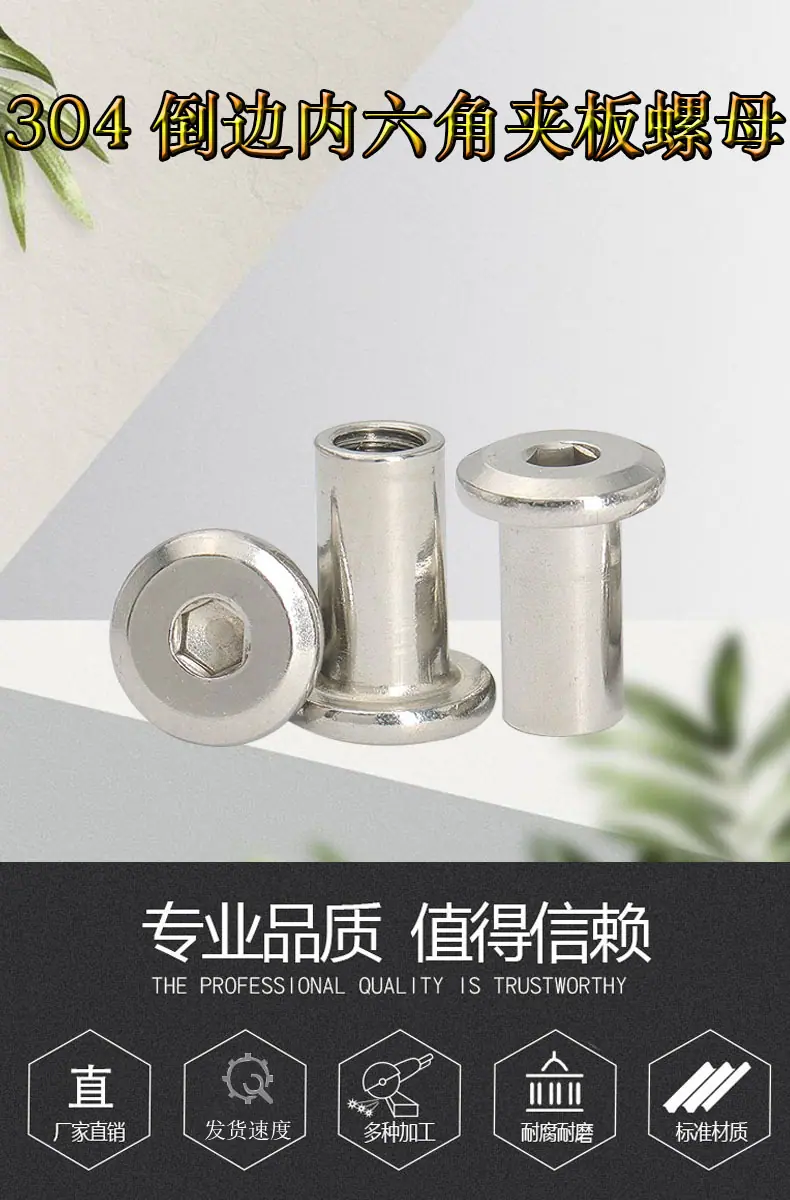 304倒边内六角夹板螺母