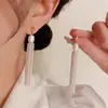 Pendientes Super Hada Estilo Francés Ovalados de Perla con Borla Larga 2026 Nueva Moda para Mujer Pendientes de Lujo Ligero de Gama Alta