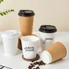 Copos de Papel Descartáveis para Café e Chá com Impressão de Logo Personalizado, Copos Espessos de Camada Dupla Comerciais Feitos Sob Medida Vazados para Bebidas Quentes, Ecológicos