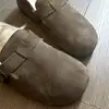 Liquidación de Fin de Año41 Talla Grande Gamuza Piel de Vaca Lana Zapatos Birkenstock Piel Genuina Casual Retro Zapatos de Algodón Peludos