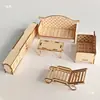 Muebles de Madera Ensamblados Edificio en Miniatura Mesa de Arena Diseño de Interiores Arte Ambiental Modelo Materiales DIY Mini Hecho a Mano