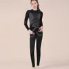 Esportes Yoga Fitness Corrida Esqui Outono e Inverno Lã Secagem Rápida Térmico Modelador Aquecido Conjunto de Roupas Térmicas para Yoga