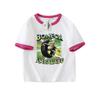 Tungtungsahur Tongtongge Pessoas de Bastão de Madeira Shanhaijing Camiseta de Manga Curta Color Block em Algodão Puro Roupas Infantis de Fora