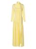 Comércio Exterior Amazon Moda Feminina Outono 2025 Sexy Cor Contrastante Gola U Cor Sólida Fenda Manga Longa Vestido Venda por Atacado