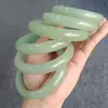 Pulseira de jade aventurina com luz natural, pulseira de pedra aventurina verde água clara, tira plana fina, alternativa à pulseira de jade Hetian, fabricante