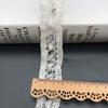 Fita de casaco único lado frisado acessórios de renda borda de vestido de noiva DIY preto e branco pérola roupas de renda borda decorativa