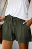 Amazon Wish Shorts Casuales para Mujer Verano 2025 Nuevo Estilo Europeo Cintura Alta Lazo Sueltos Pierna Ancha Pantalones