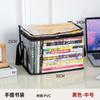 Caixa de armazenamento de livros de estudantes transparente à prova de poeira saco de acabamento de livros de desenhos animados com saco de armazenamento de livros de brinquedos portáteis com tampa