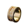 Descomprimir Anillo Masculino y Femenino Estilo Engranaje Giratorio Anillos de Pareja Anillo Giratorio de la Suerte de Celebridad de Internet Nuevo Anillo de Engranaje