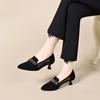 Zapatos de Tacón Alto de Punta para Mujer 2025 Primavera Malla de Pedrería Zapatos Pequeños Boca Baja Slip-on Zapatos de Moda Tacón de Aguja Zapatos de Vestir