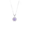 Collar octagonal morado original de microestrella para mujer, hecho de plata pura, diseño geométrico de moda con circonita morada, cadena para la clavícula con un colgante de lujo ligero y alta gama