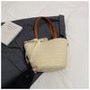 Bolsa Feminina Tote 2025 Primavera Novo Estilo Simples Grande Capacidade Tecida à Mão para Mulheres para Sair na Praia nas Férias
