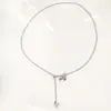 Colar Corrente de Suéter com Pingente de Coração Retrátil Elegante Longo Moda Outono Inverno Acessível Luxo Design High-End