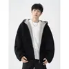 Sudadera Cardigan con Capucha y Doble Cremallera Marca Trendy Americana para Hombres y Mujeres Temporada Otoño e Invierno Sudadera con Capucha Pesada de Moda Atractiva para Parejas