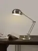 Lámpara de escritorio LED metálica nórdica simple de brazo largo plegable para protección ocular, aprendizaje, lectura, dormitorio, mesita de noche, regulable, inteligente, envío gratis