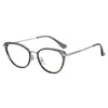 Superventas transfronterizo ojo de gato metal estampado de leopardo té frío moda retro fotocromático luz azul anti-gafas planas de moda