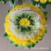 Crisantemo Barba de Dragón Corona Pequeña Cesta de Flores Crisantemo Amarillo y Blanco Corona Funeraria Festival Qingming Corona Pequeña Suministros Funerarios Venta al por Mayor